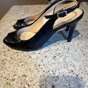 Ann Taylor peep toe slingback pumps